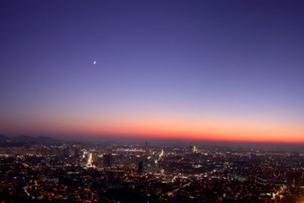 Namsan mountain is popular tourist attraction in Seoul