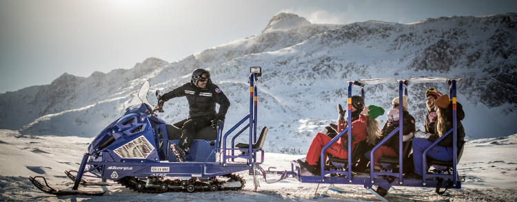 Family Snowmobiling in Greenland