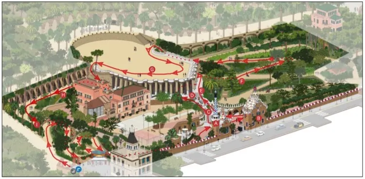 Park Guell Route Map 1 