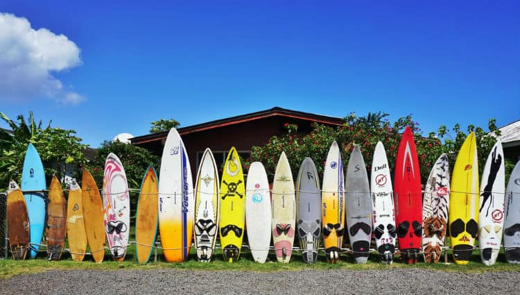 Surf boards in Maui, Hawaii