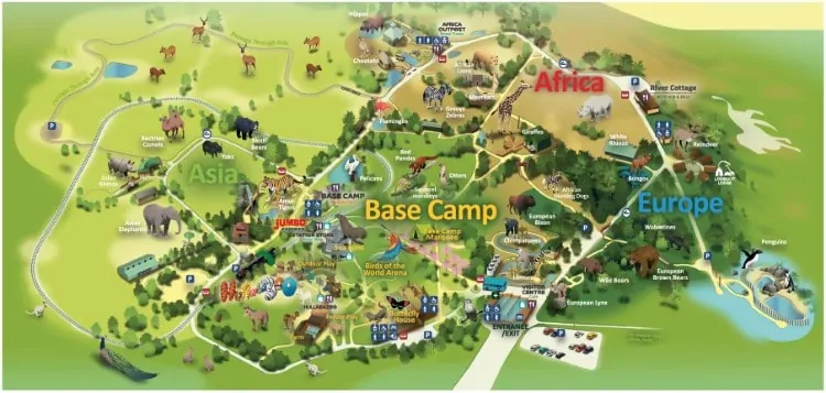 Whipsnade Zoo Map