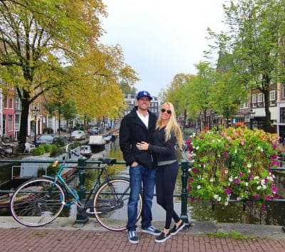 Romantic couples in Amsterdam for holiday