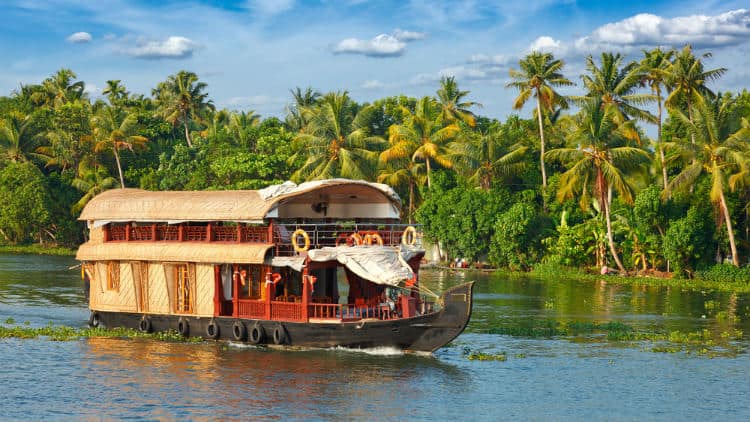 Romantic houseboat in Kerala