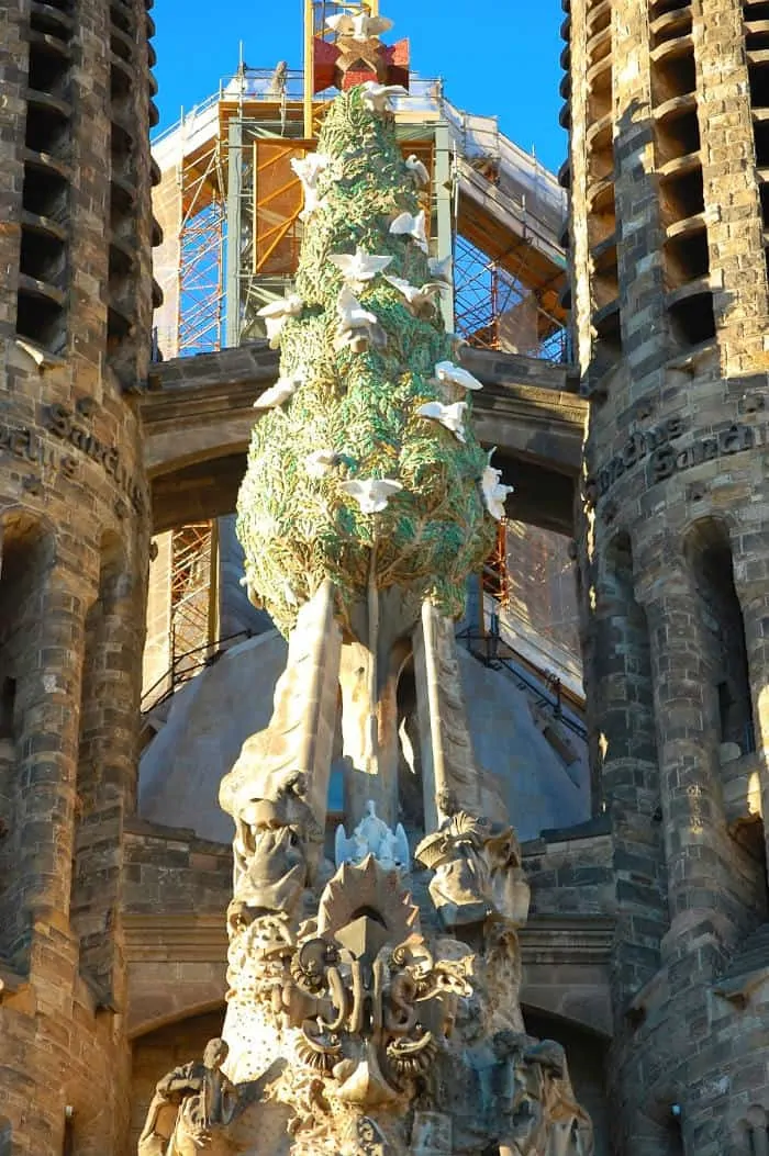 View from Nativity facade tower at Sagrada Familia