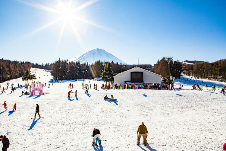 Skiing in Japanese Ski resort