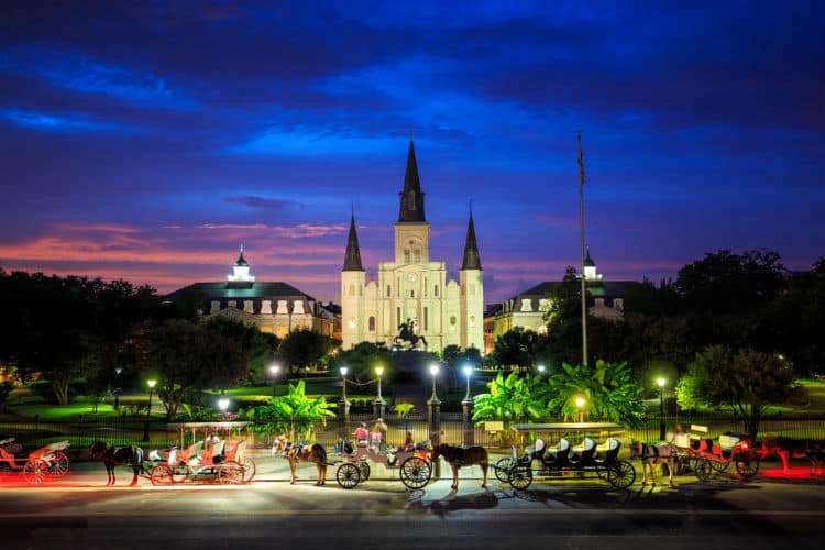 Romantic walk around Jackson Square, New Orleans