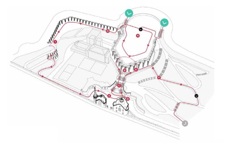 Park Guell Entrance map