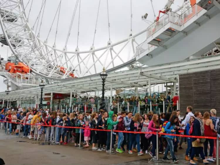 Waiting times at London Eye