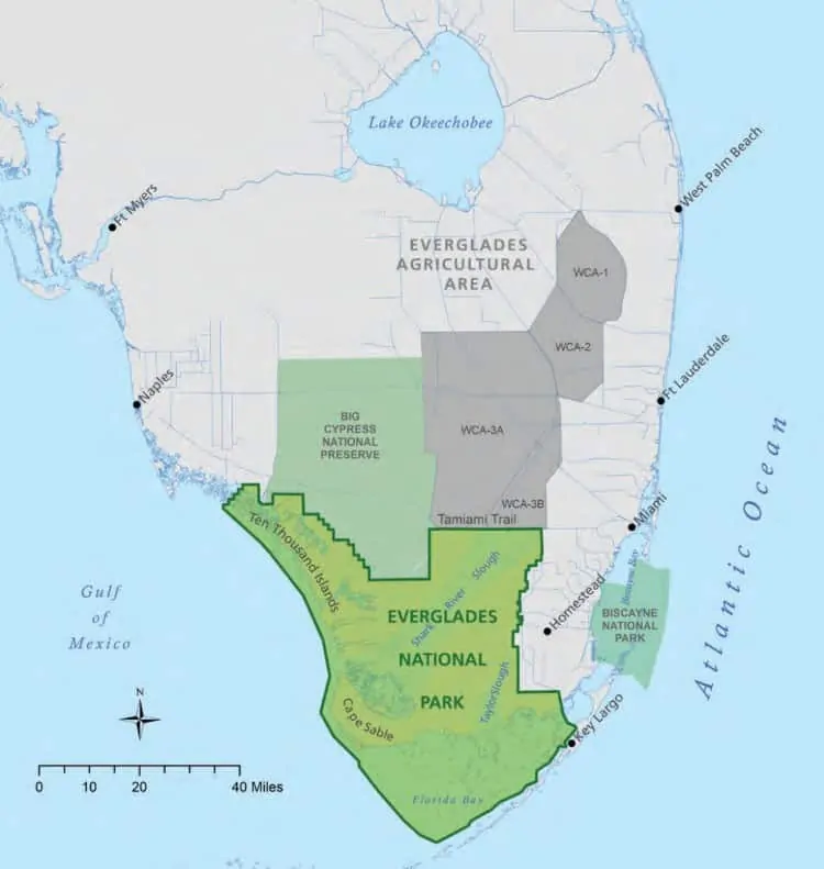 Карта национального парка Эверглейдс