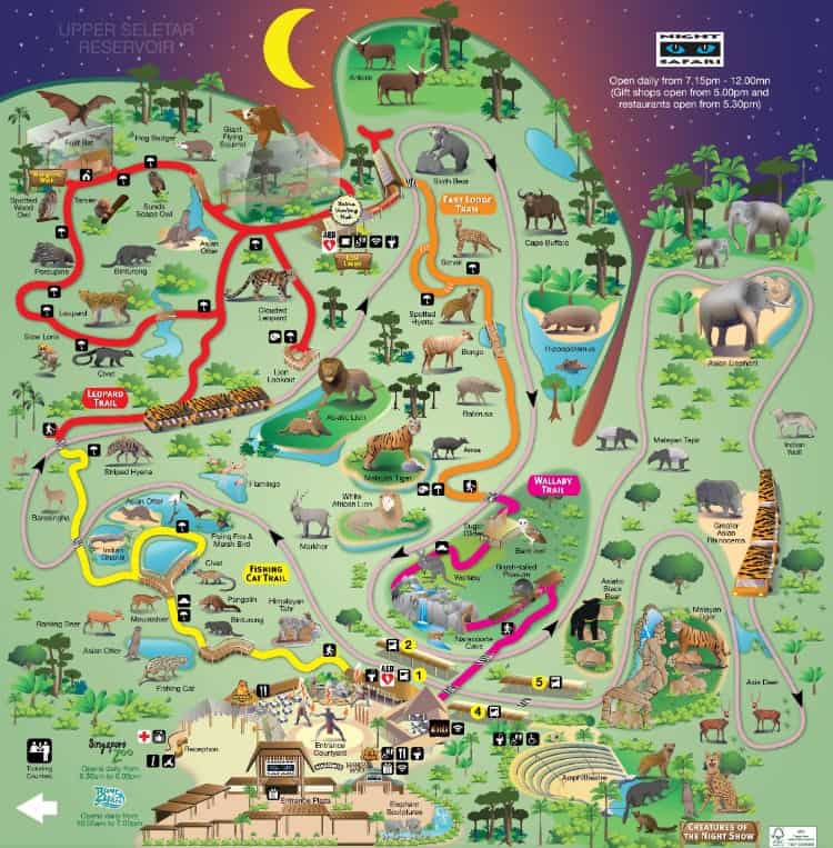 Singapore Night Safari Map