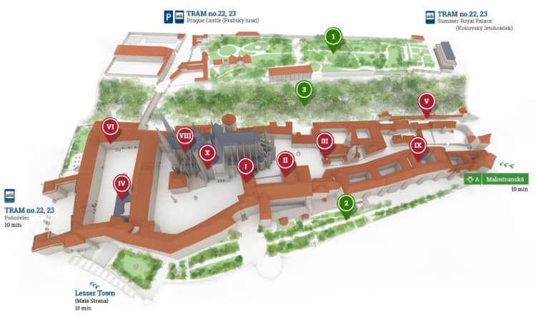 Prague Castle map