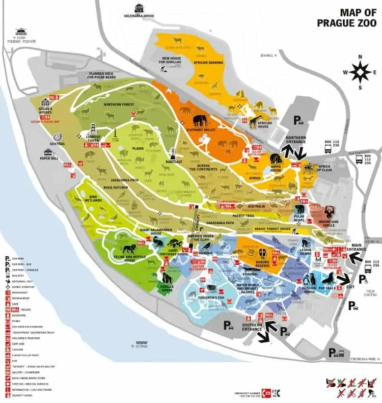 Prague Zoo's map