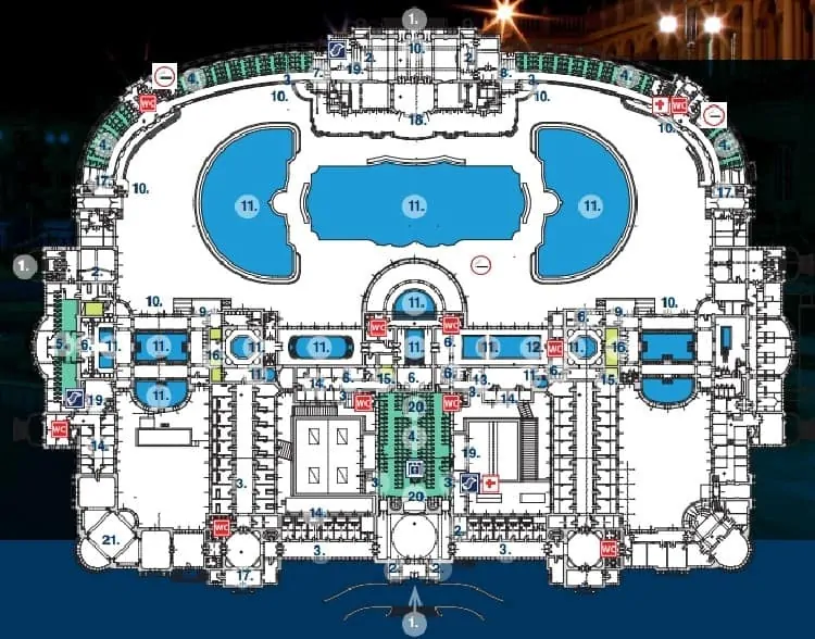 Map Baddonau Sba Szechenyi