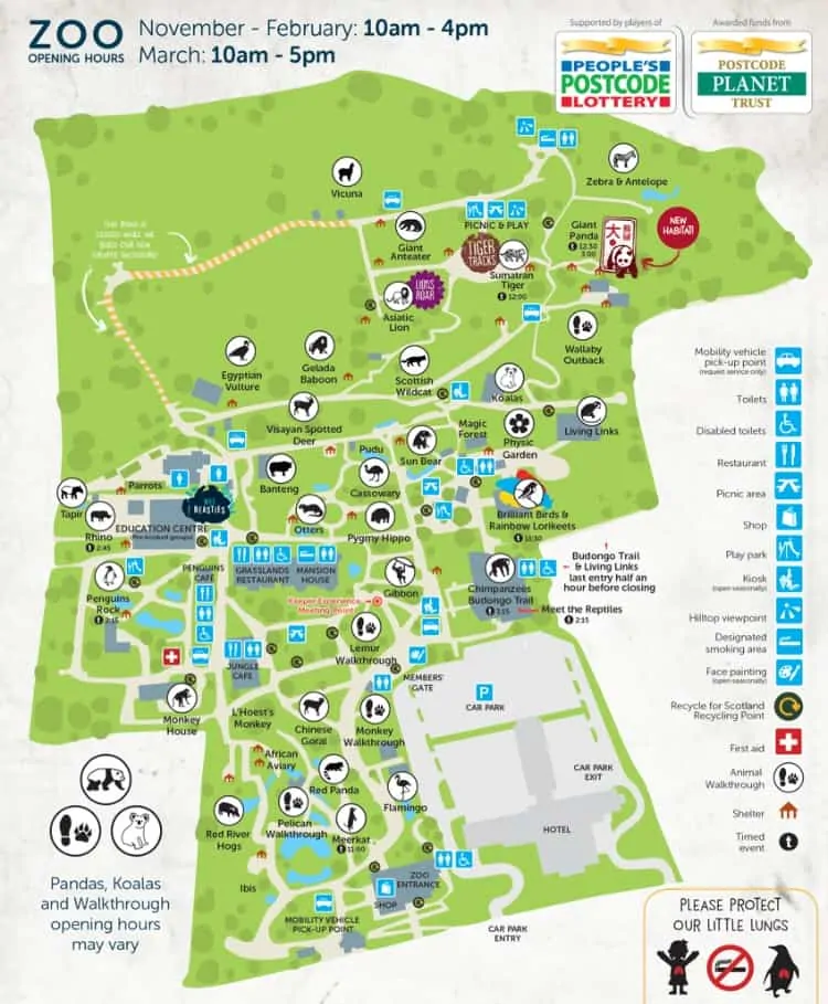 Edinburgh Zoo map