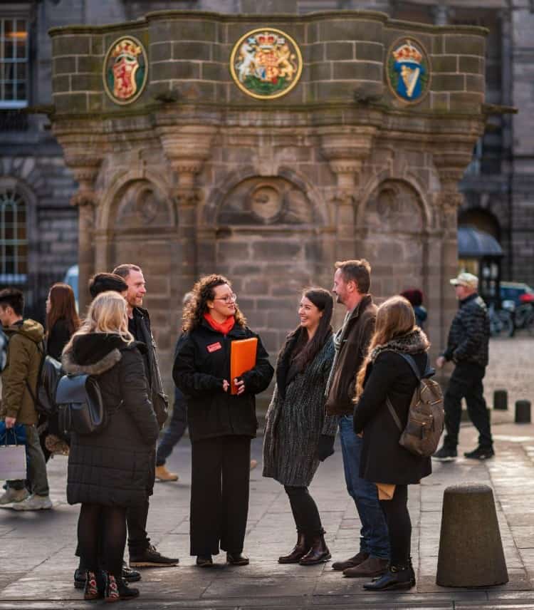 Mercat tour guides at Mercat Cross