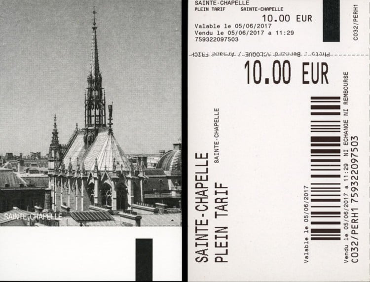 Sainte Chapelle's entry ticket