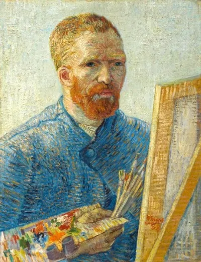 Self portrait as a painter at Van Gogh Museum