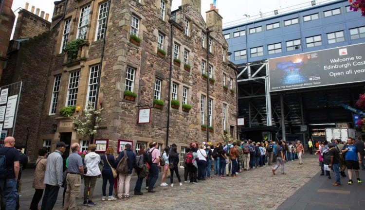 Ticket counter lines at Edinburgh Castle