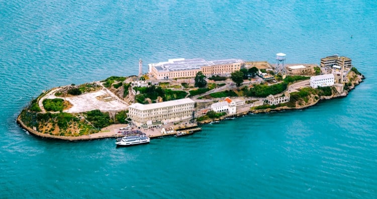 Aerial view of Alcatraz Island