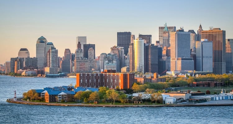 View of Governor's Island from Staten Island Ferry