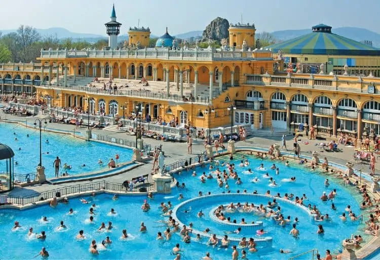 Wave pool at Szechenyi Baths in Budapest