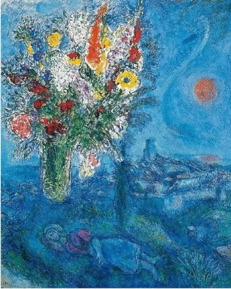 Sleeping Woman with Flowers by Marc Chagall