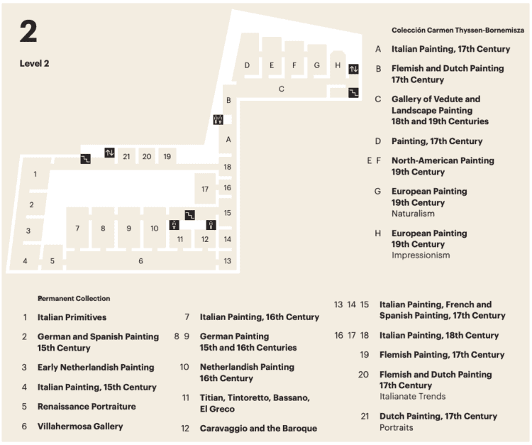 Thyssen Museum Second Floor layout