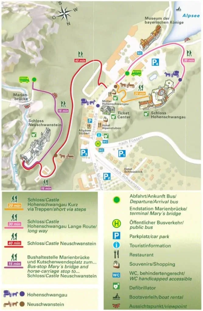 Map of Hohenschwangau village