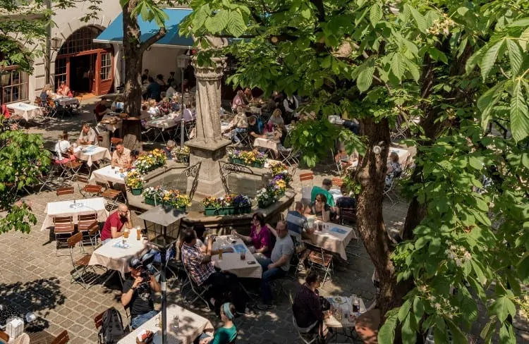 Beer Garden at Hofbrauhaus Munich