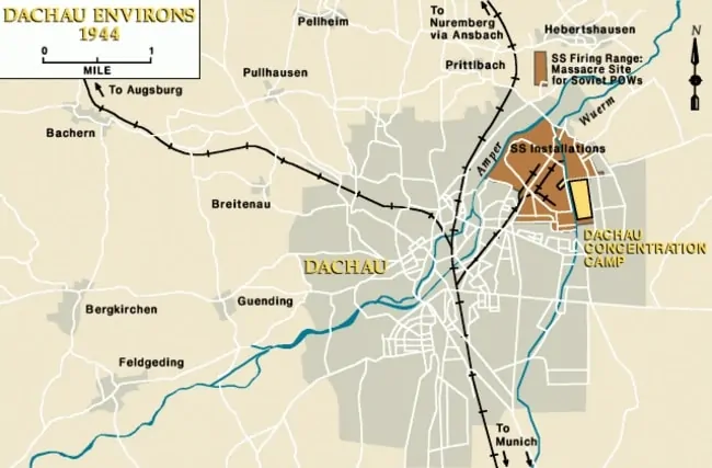 Map of Dachau concentration camp