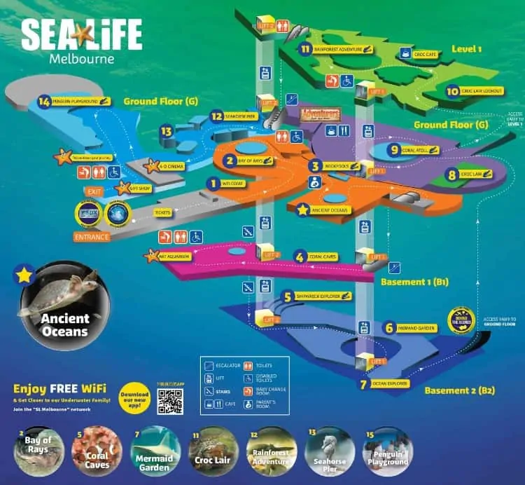 Melbourne Aquarium map