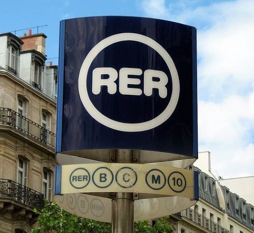 RER Station sign in Paris