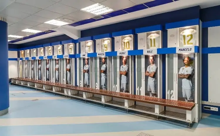 First team's changing room at Bernabeu stadium