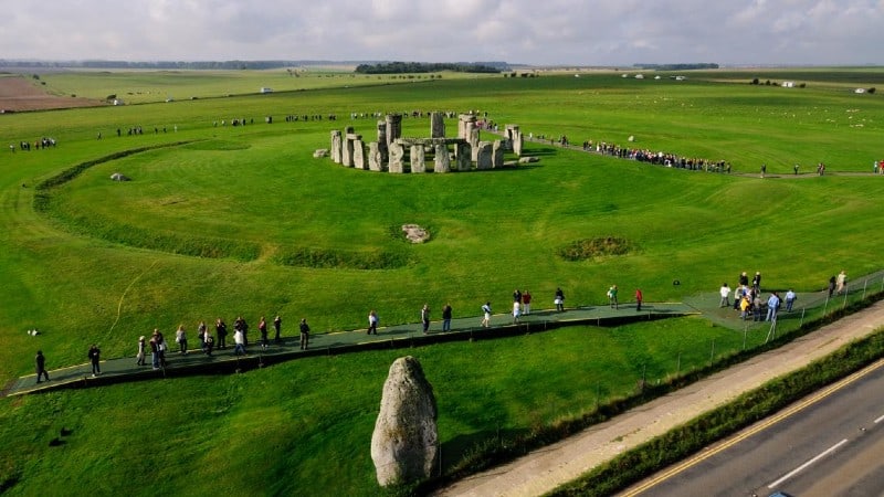 Walking towards Stonehenge