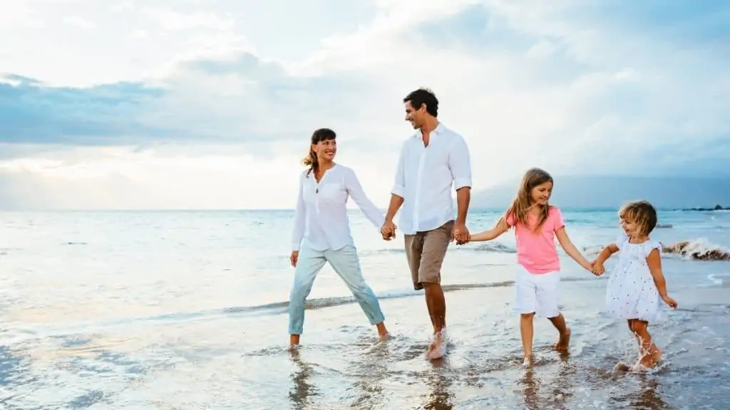 Familia con niños en Cancún