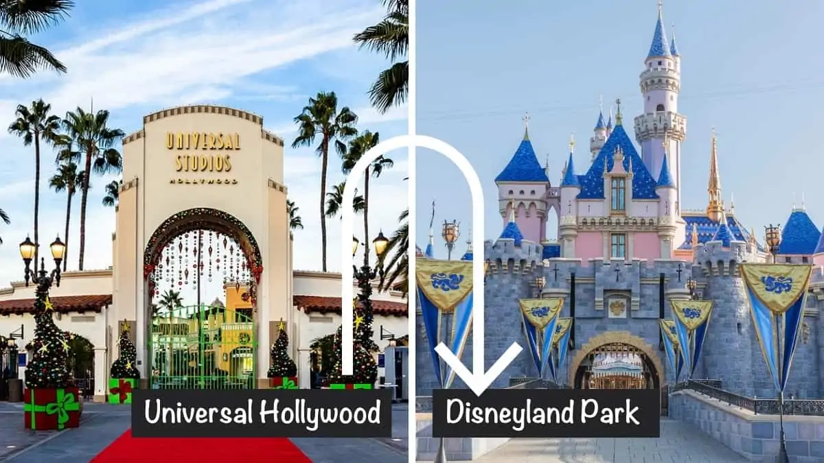 Universal Studios Hollywood to Disneyland Park