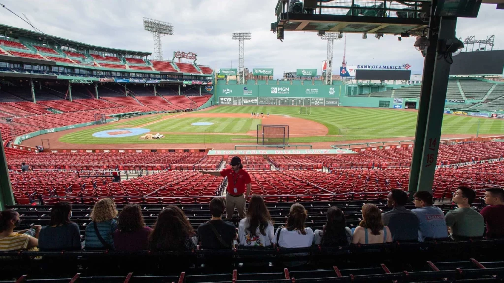 Guests on Fenway Park tour