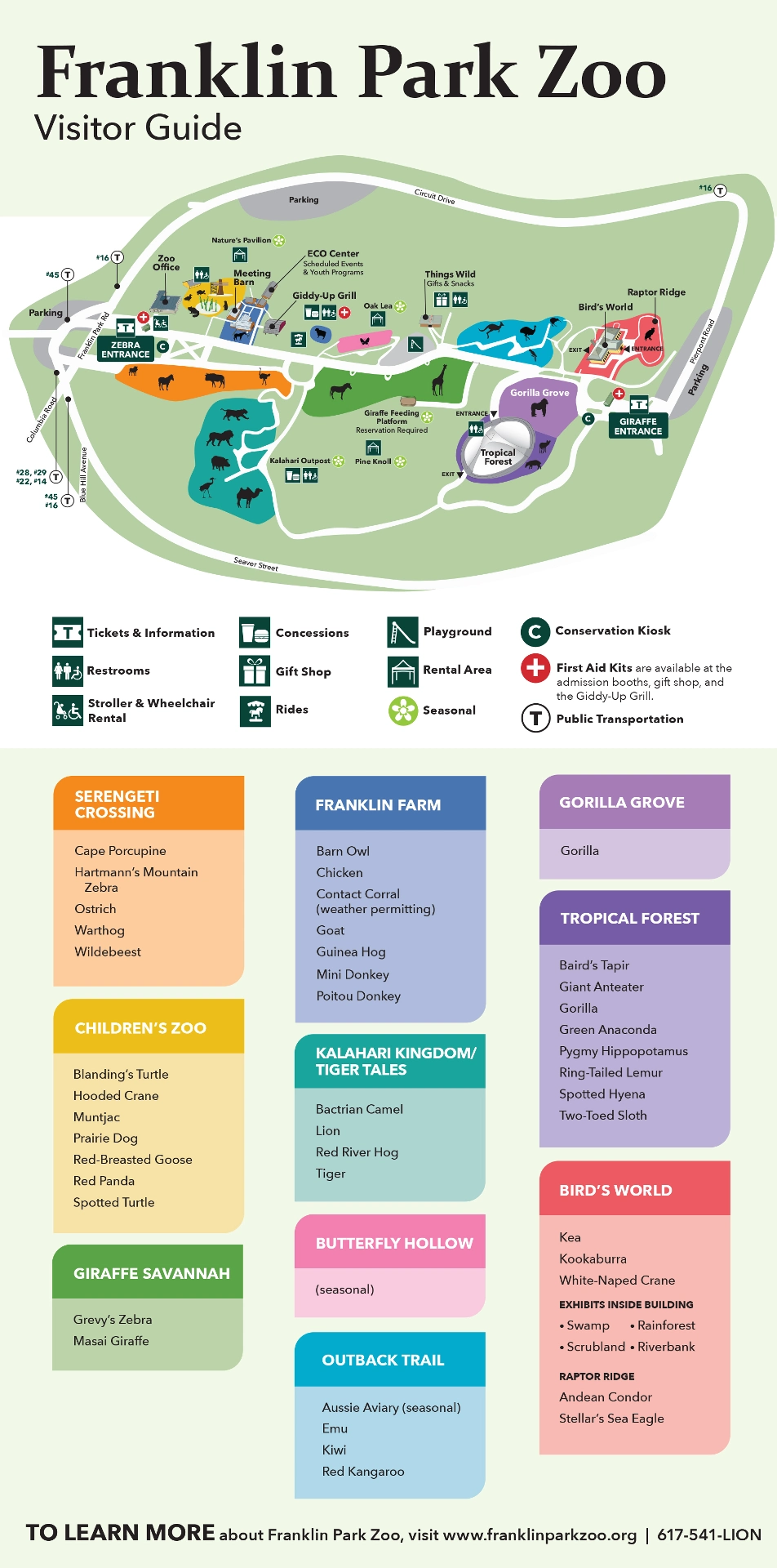 Map and Visitor Guide of Franklin Park Zoo