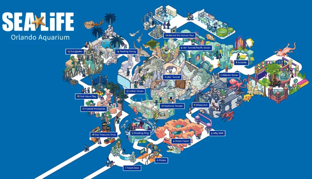 Map of Sea Life Orlando