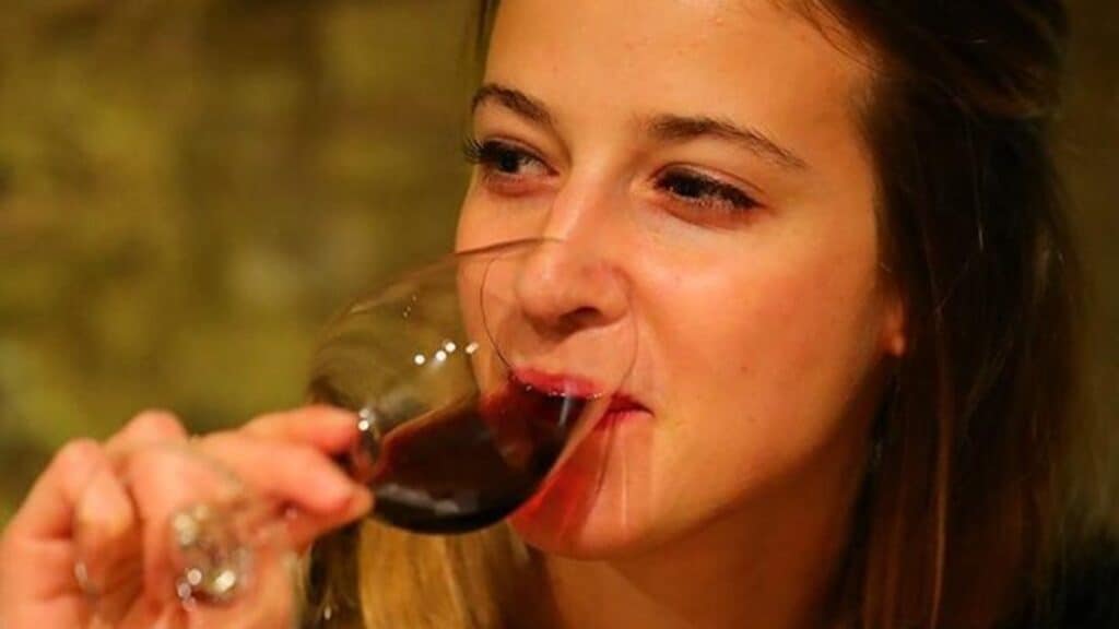 A lady wine tasting in Paris