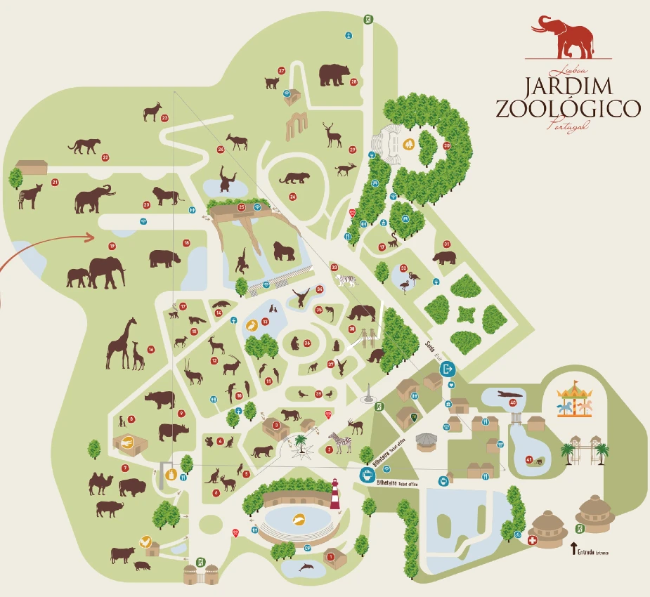 Lisbon Zoo's Map and Layout