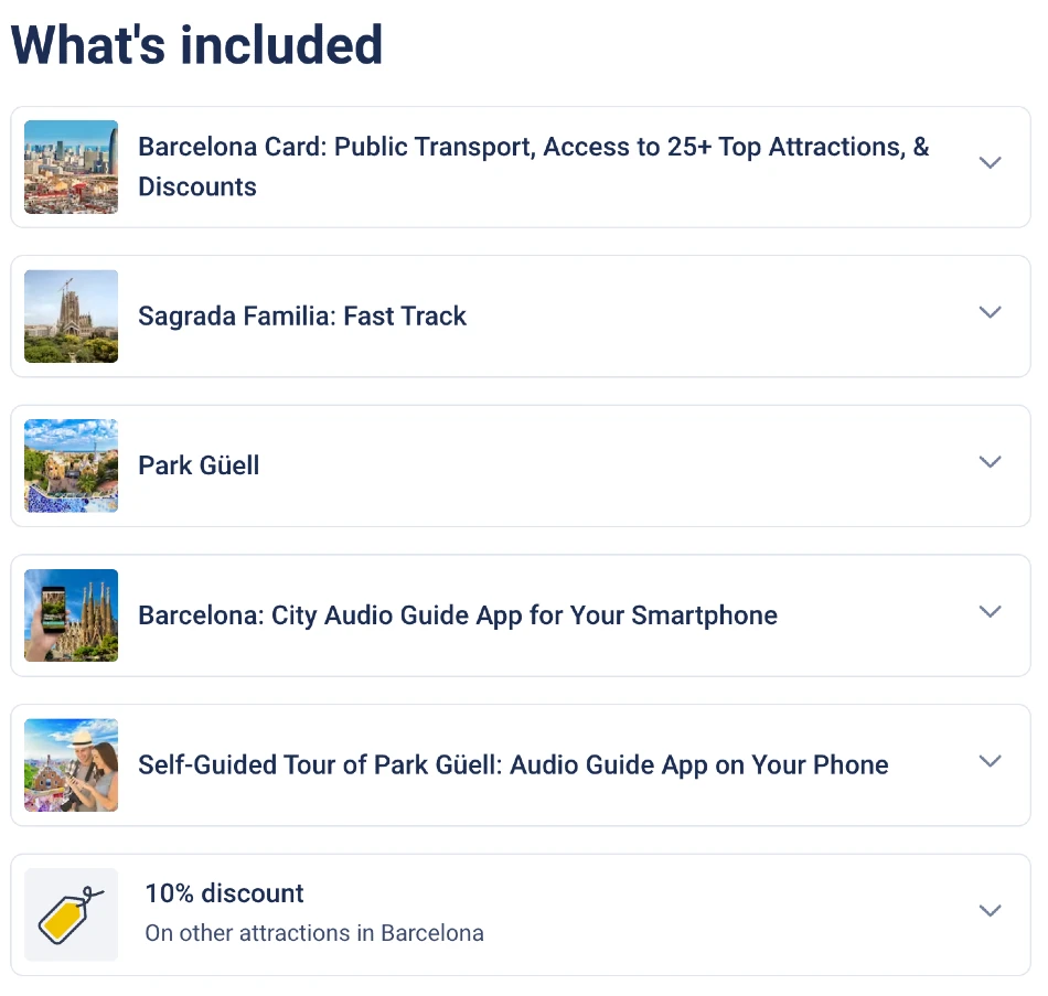 What's included in Gaudi Bundle in Barcelona