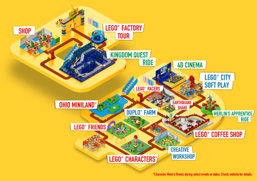 Map of Legoland Discovery Center Columbus