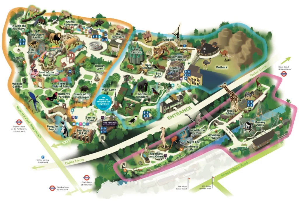 Map of London Zoo