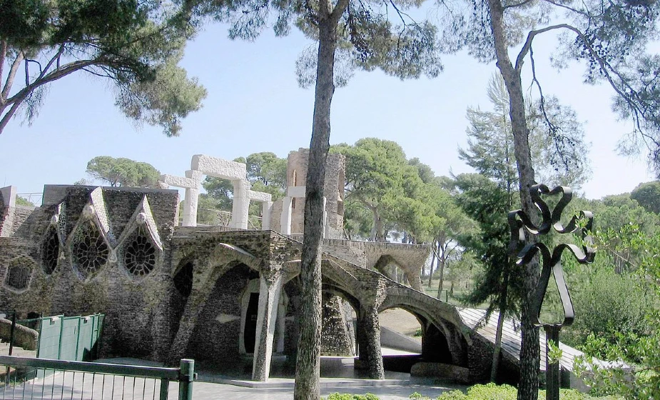 Gaudii’s Crypt and Colonia Guell from Barcelona