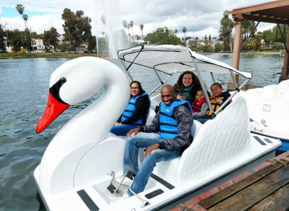 Swan Boat Night Ride at Echo Park Lake