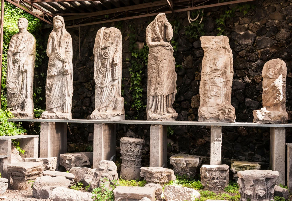 Archeologic ruins of Pompeii in Italy 