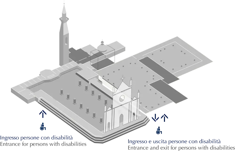 Accessible entrance of Basilica di Santa Croce