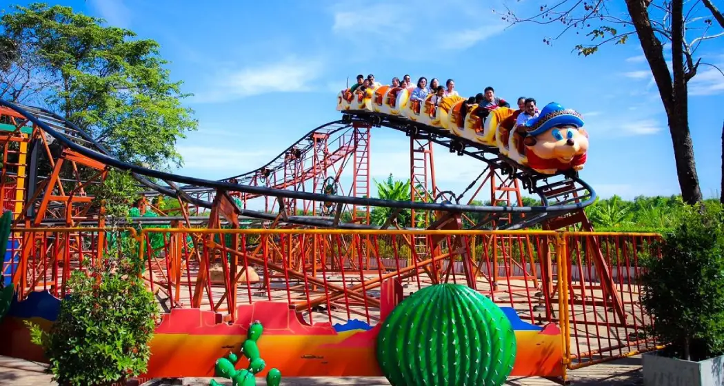 Visitors enjoying the thrilling coaster ride