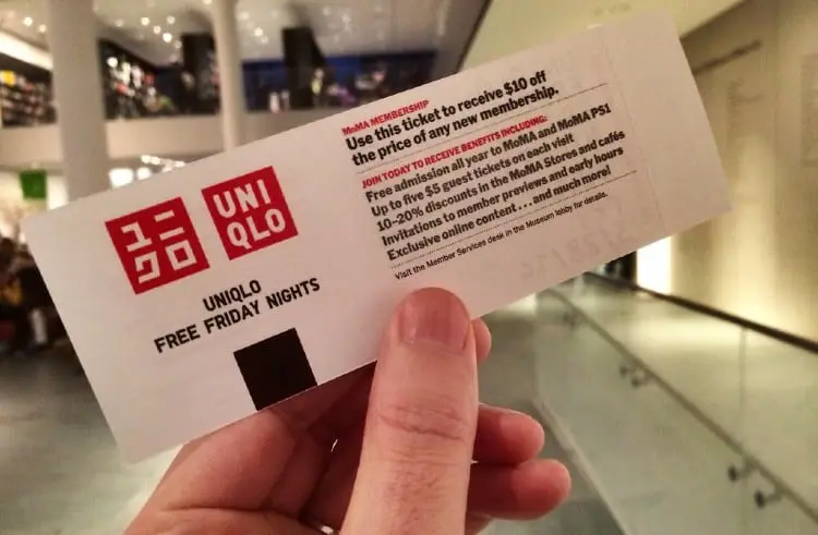 MoMA Friday free ticket